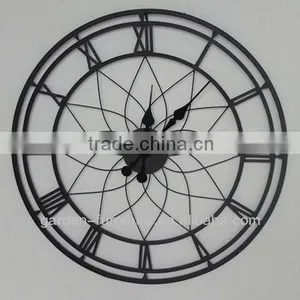 Factory Wholesale Handmade Craft Antique Industrial Round Digital Metal Wall Clock Wrought Iron Clocks thumbnail-3