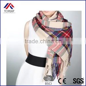 Top Quality!!! 2016 Long Fashion Casual Warm Cashmere Shawl Plaid Knitted Women Scarves thumbnail-1