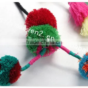 Hot Selling Colorful Pom Pom Ball Cotton Tassel Cord for Decoration thumbnail-6