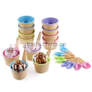 Hot Selling Ice Cream Cup With Spoon Price Mini Design Plastic Ice Cream Cup thumbnail-1