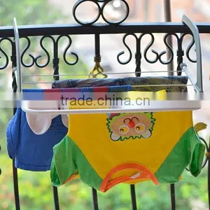 Metal Folding Clothes Rack In a Balcony Room Bathroom Towel Rack Clothes Hanger thumbnail-4