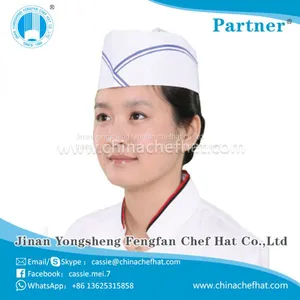 White Chef Hat With Print Logo Cheap Paper Forage Cap thumbnail-2