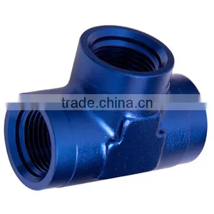 3/8 Inch Aluminum Black Npt Thread Connection Female Pipe Tee thumbnail-2