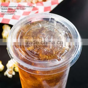 Custom High Quality PS Plastic Clear Flat Lid With Straw Slot for Clod Drink Cup thumbnail-3