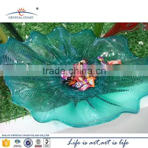 Hand Blown Customized Green Colorgul Plates for Restaurant Candy Chocolate Sugar thumbnail-2