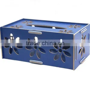 High Quality Bamboo Material Flower Carved Tissue Box thumbnail-3