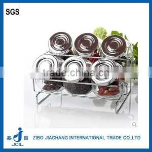 Kitchen Clear Oval Round Glass Jar for Spices thumbnail-1