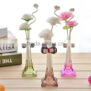 Gradient Color Eiffel Tower Purple Glass Vase for Home Decoration thumbnail-1