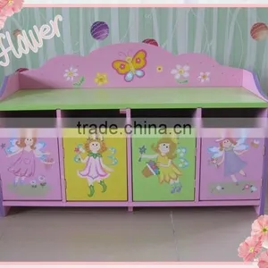 Kids Lovely Green Wooden Shoe Cabinet thumbnail-1