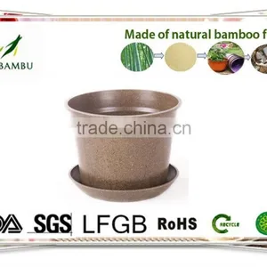 OEM Available No Pollution Antique Bamboo Fiber Flower Pots thumbnail-2