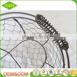 Handmade Small Chicken Wire Basket Wholesale With Handle thumbnail-5