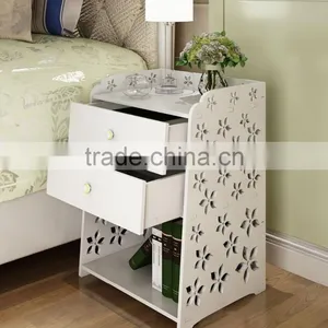 Large Size 2 Drawer Nightstand Modern Jane White Bed End Cabinet Multifunctional Storage Cabinet Bed End Table Waterproof Firepr thumbnail-2