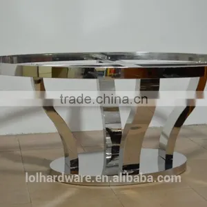 Stainless Steel Base Round Dining Table With Marble Top thumbnail-6