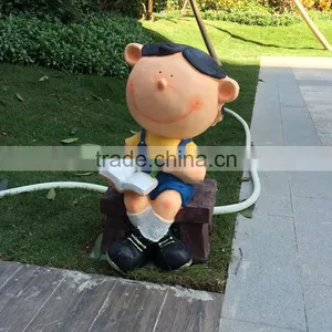 FRP Student Figurine in Garden thumbnail-3