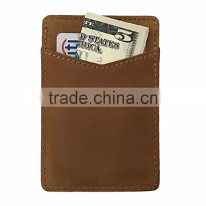 Card Sleeve Slim Wallet Full Grain Leather Front Pocket RFID Blocking Minimalist Card Holder thumbnail-2