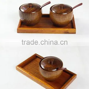 Retro Fashion Beautiful Wood Seasoning Spice Cans thumbnail-1