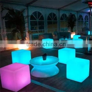 Led Outdoor Illuminated Furniture Hard Plastic Cube thumbnail-1