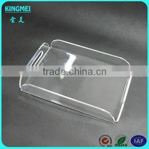 Crystal Square Acrylic Beer Tea Tray With Handles and Round Corner thumbnail-2