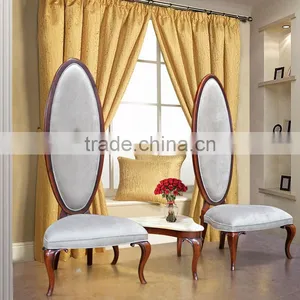 High Back Chair Sofa With Oval Back Rest Covered With Suede Fabric thumbnail-1