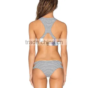 Fashion Bikini Set Women Sport Striped Top Push up Bikinis thumbnail-3