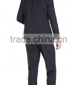 Men's Solid Navy Blue Pinstripe Modern Fit Wool Suit(SHT1137) thumbnail-2
