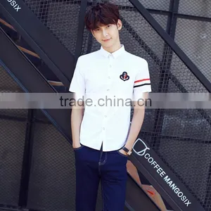 School White Cotton Shirt And Navy Blue Denim Skirt Sets thumbnail-4