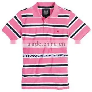 Mans Striped Polo Shirts, Short Sleeve, 65poly /35 Cotton thumbnail-1