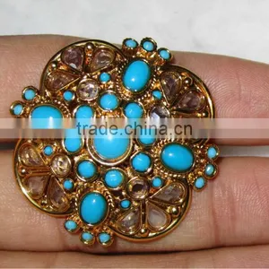Feroza COCKTAIL Polki FINGER Ring thumbnail-1