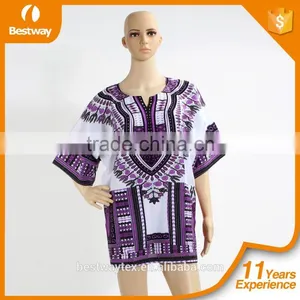 Wholesale African Tradition Summer Wearing Unisex African Shirts Dashiki thumbnail-5