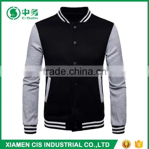 New Design European Style School Red Black Cotton Fleece Varsity Jacket for Men thumbnail-5