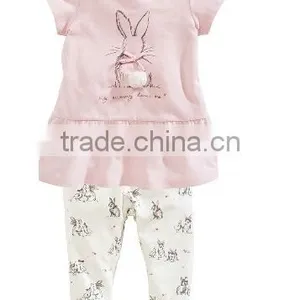 Lovely and Cute Fashion Baby Girls Clothing Sets Kids 2pcs Sweet Baby Outfits thumbnail-1