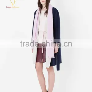Pure Color Cashmere Silk Scarf With Fringe thumbnail-1