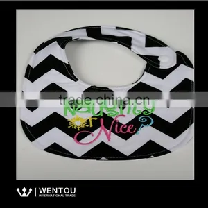 Wholesale Chevron Monogram Seersucker Bib thumbnail-3