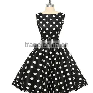 Summer Floral Print Retro Vintage 50s Polka Dot Casual Party Rockabilly Dress thumbnail-4