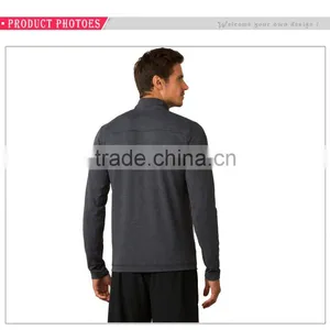 Wholesale Half Zip Running Hoodies Bomber Jackets 100%Cotton Plain T-shirt Sports Hoodies thumbnail-3