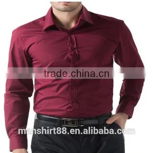 2016 New Wholesale Plain Color Slim Fit Long Sleeve Custom Men's Formal Dress Shirt thumbnail-6