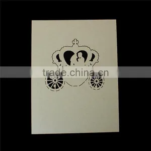 Paper Wedding Party Name Place Cards Crown Hollow Light Golden thumbnail-2