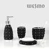 WBP0290A Abrasion Resistance Original Finish Black Polyresin Bathroom Set thumbnail-1