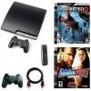Sony PlayStation 3 (PS3) Slim 250GB Uncharted 2 and WWE Smackdown Bundle thumbnail-1