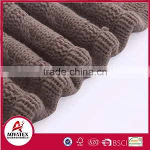 Hot Selling Soft Acrylic Knitting Crochet Blanket Backside Sherpa thumbnail-5