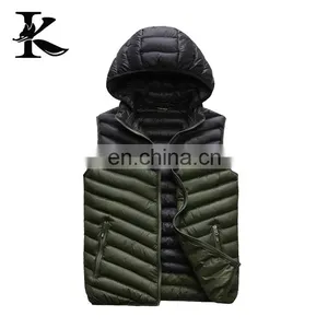 Men Nylon Decthable Hood Padded Vest Winter Warm Down Vest thumbnail-1