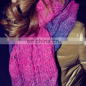 Woolen Knitting Colorful Long Scarf Trending Scarves Women Winter Popular Warmer Fashion Scarves thumbnail-2