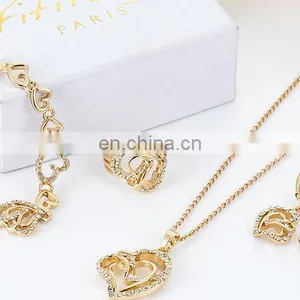 Twisty Heart Zircon Alloy Ring Wedding Engagement Rings High Quality Alloy Crystal Ring thumbnail-4