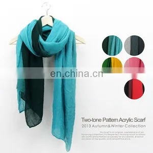 Designed Two Tone Shawl 2013 Fashion Trend Acrylic Scarf thumbnail-1