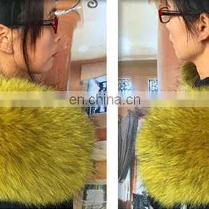 Factory Wholesle 100% Real Raccoon Fur Collar thumbnail-4
