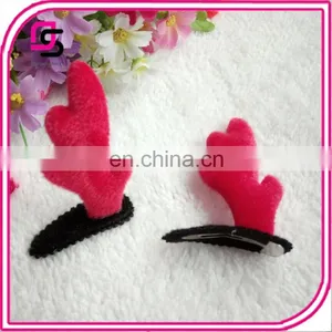 High Quality Cute Red Children Antlers Hairpin for Christma thumbnail-1