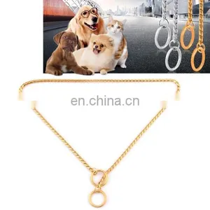 Dropshipping Beautiful Pet Collars Pet Neck Strap Dog Neckband Snake Chain Dog Chain Solid Metal Chain Dog Collar thumbnail-1