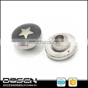 Custom Glitter Star Canvas Shoes Spikes Small Metal Rivets Clear Enamel Covered Snap Button Garment Jacket Coat Snap Fasteners thumbnail-1