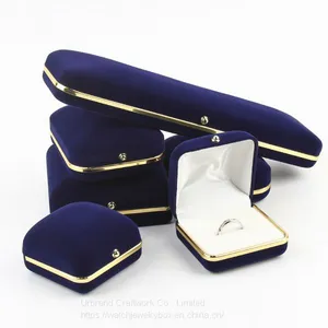 Luxury Elegant Velvet Jewelry Color Box High-end Ring Necklace Velvet Jewelry Set Box thumbnail-1