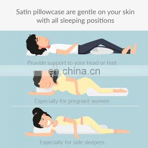 High Quality Sensitivities Cozy Soft Seamless Sleeping Silver Silk Hair Body Pillowcase For Women thumbnail-3